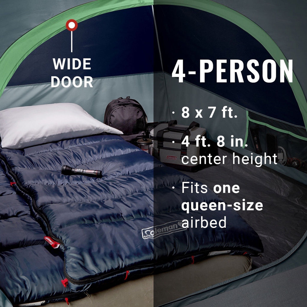 Coleman 4-Person Skydome™ Camping Tent | 8 x 7 ft | Blue Nights