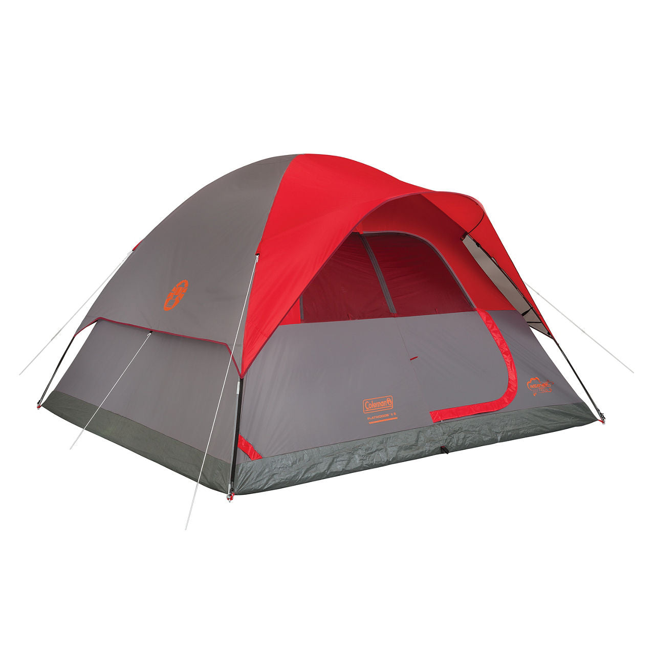 Coleman 6-Person Flatwoods II™ Lightweight Dome Camping Tent | 10 x 10 ft | Red