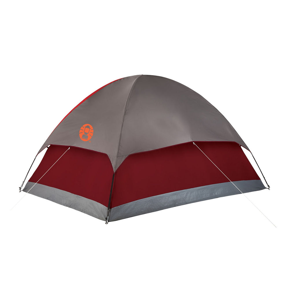 Coleman 4-Person Flatwoods II™ Lightweight Dome Camping Tent | 9 x 7 ft | Red