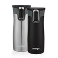 Contigo® West Loop 2.0 Stainless Steel Travel Mug with AUTOSEAL®Lid | 16oz | 2-Pack | Black & Stainless Steel | Cup Holder