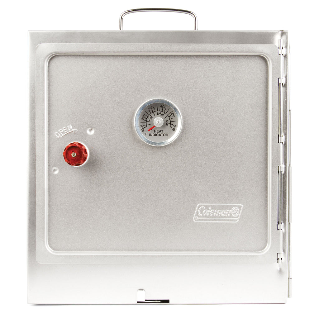 Coleman Portable Camping Oven | 13.5"L x 12.9"W x 3.3"H,"eComFeature6"BenefitLong":"WARRANTY: 1-year limited warranty | Silver