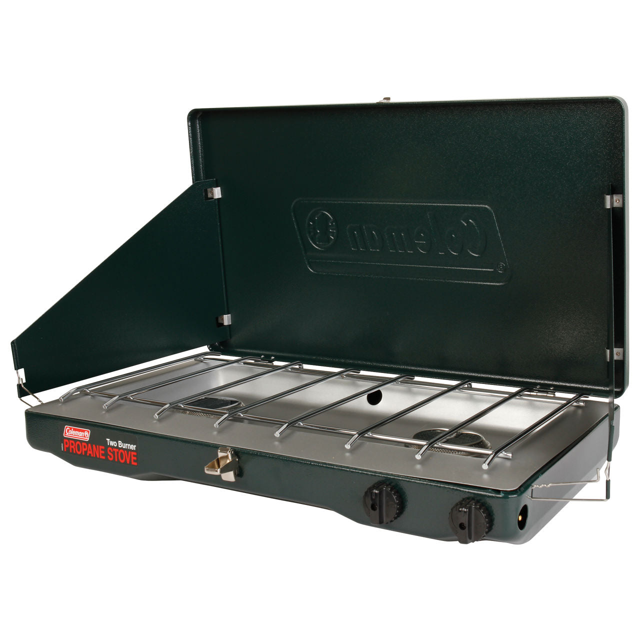 Coleman Classic Propane Gas Camping Stove | 2-Burner | Green | 20,000 BTUs | 2 Independently Adjustable Burners | Easy Cleaning