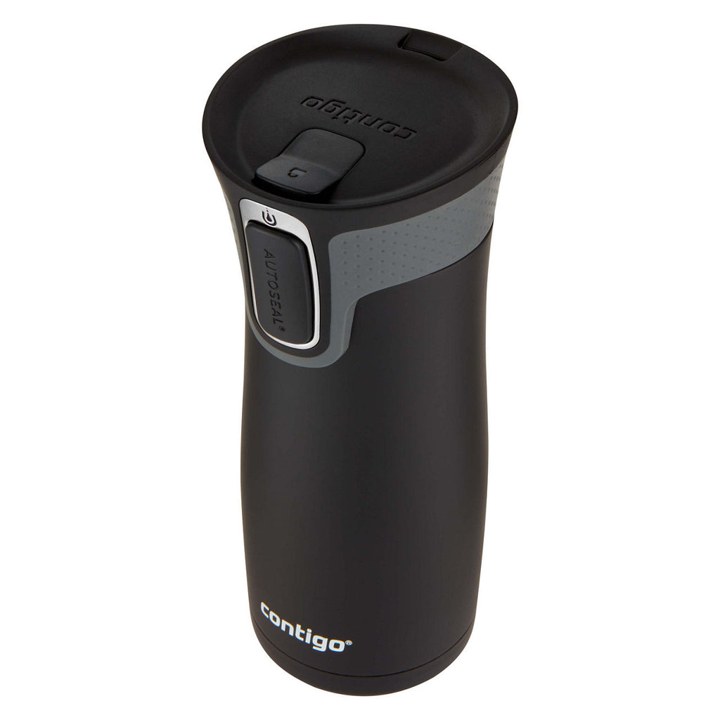 Contigo® West Loop Stainless Steel Travel Mug with AUTOSEAL®Lid | 16oz | 2-Pack | Black & Scuba | Cup Holder