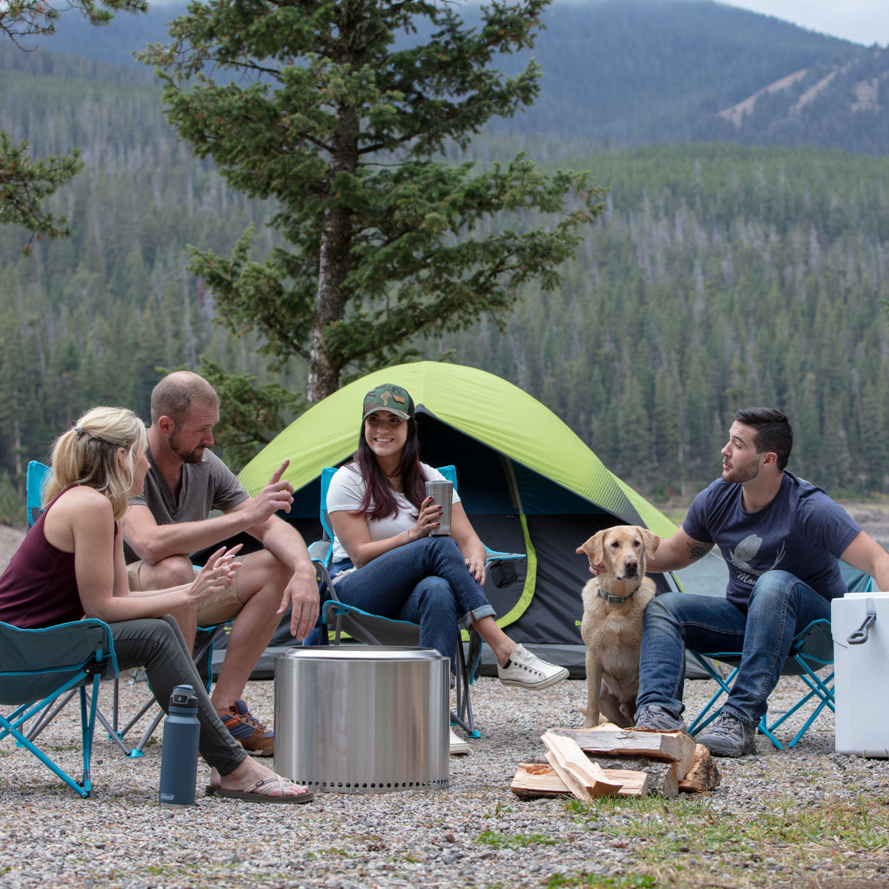 Coleman® Kickback Breeze Chair | Blue | Strong Steel Frame | Supports Up To 250 lbs