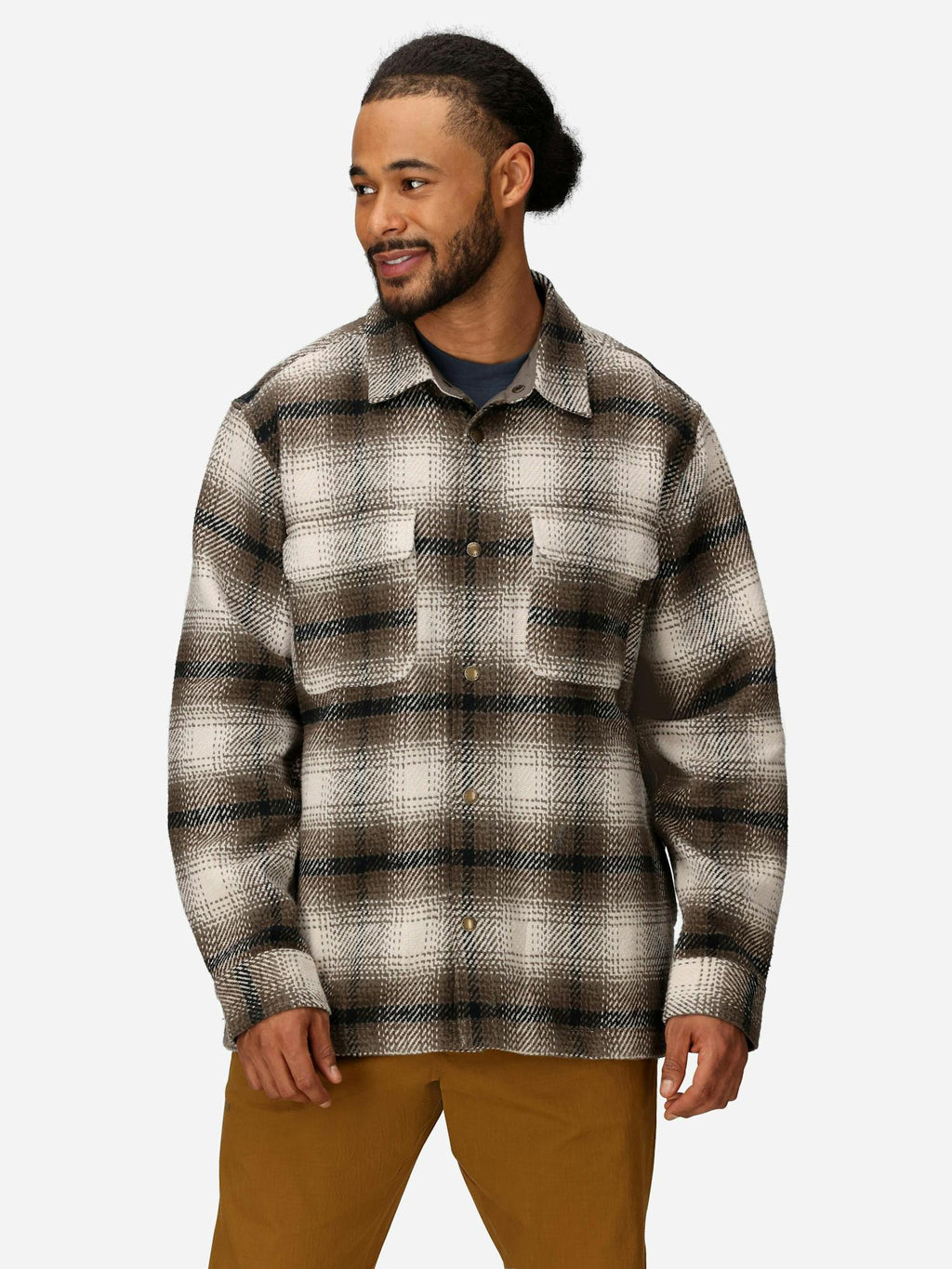 Marmot Men’s Open Weave Heavyweight Flannel Overshirt (Fall 2025) in Birch Bark | Cotton