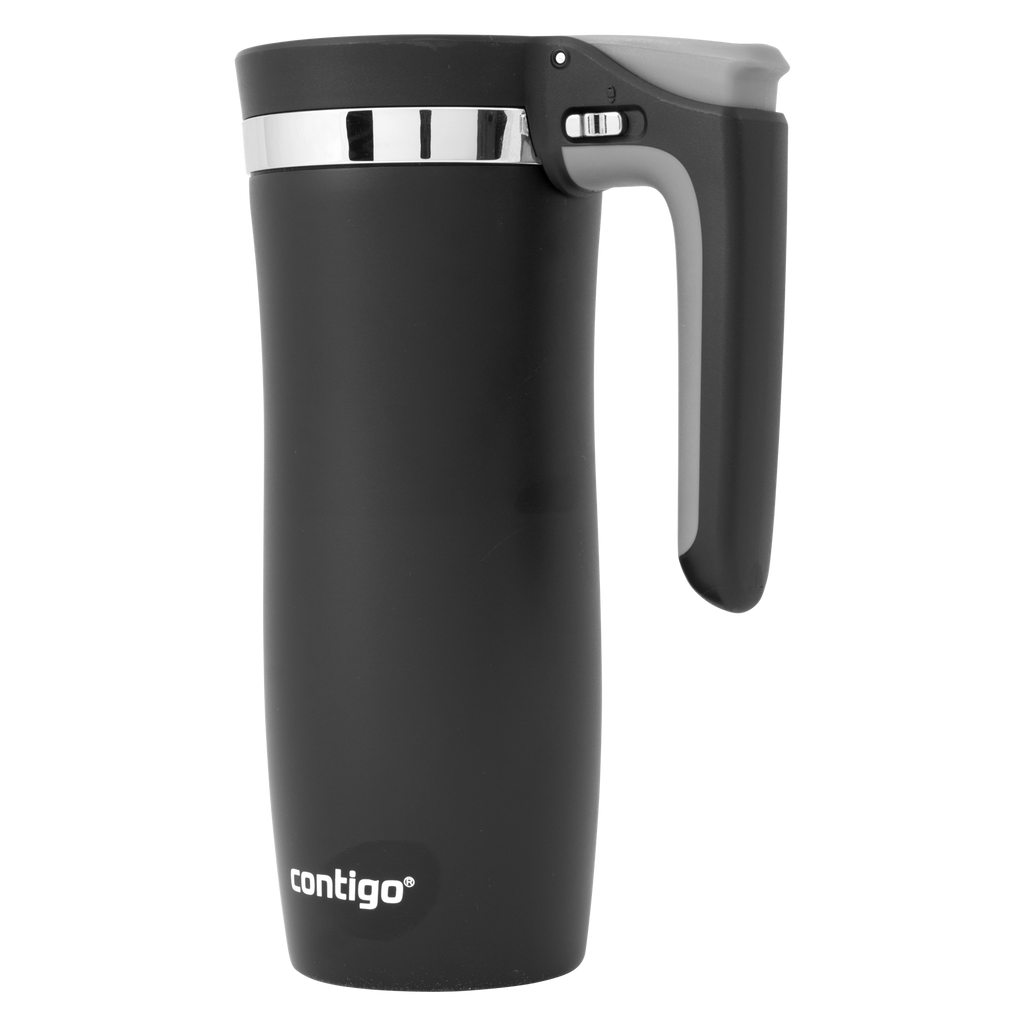 Contigo® Handled Stainless Steel Travel Mug with Easy-Clean AUTOSEAL® Lid | 16oz | Matte Black | Cup Holder