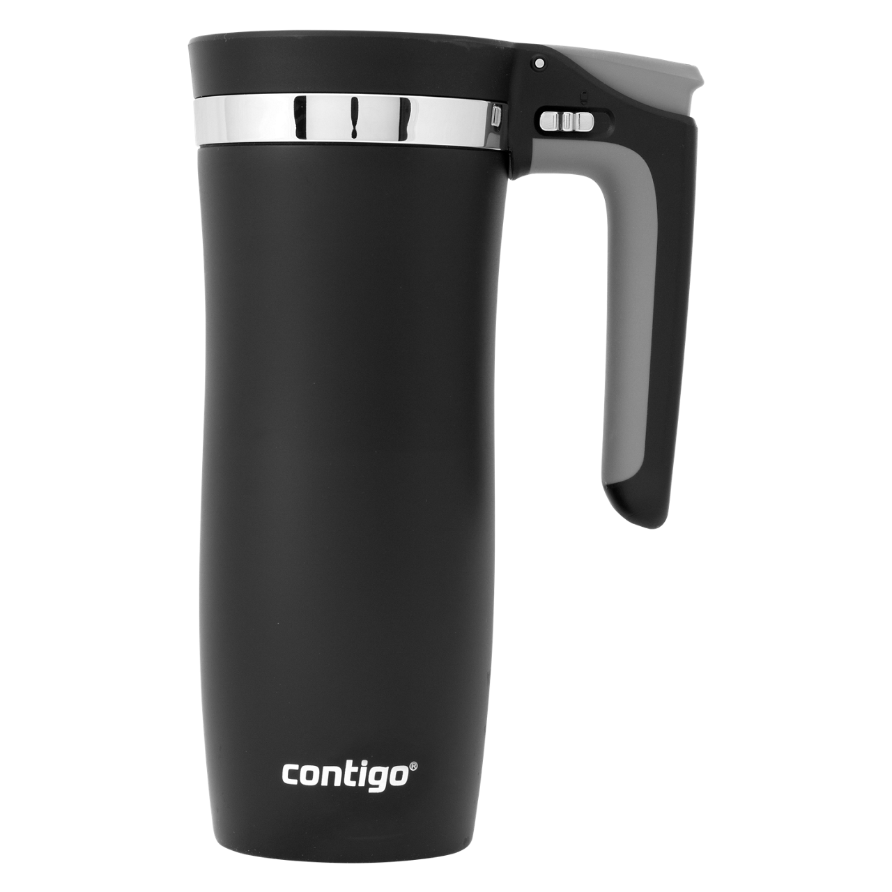 Contigo® Handled Stainless Steel Travel Mug with Easy-Clean AUTOSEAL® Lid | 16oz | Matte Black | Cup Holder