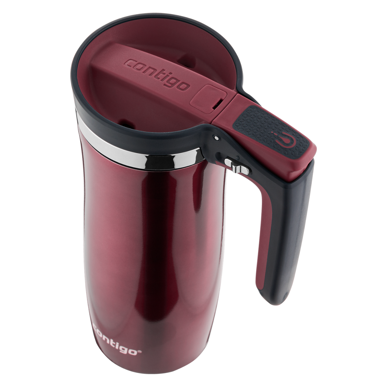 Contigo® Handled Stainless Steel Travel Mug with Easy-Clean AUTOSEAL® Lid | 16oz | Spiced Wine | Cup Holder
