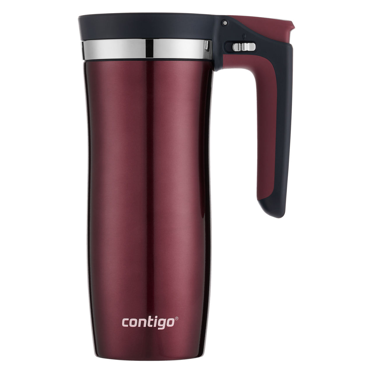 Contigo® Handled Stainless Steel Travel Mug with Easy-Clean AUTOSEAL® Lid | 16oz | Spiced Wine | Cup Holder