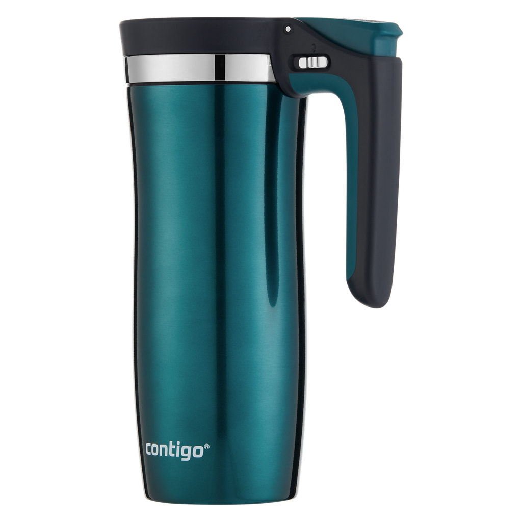 Contigo® Handled Stainless Steel Travel Mug with Easy-Clean AUTOSEAL® Lid | 16oz | Evergreen | Cup Holder