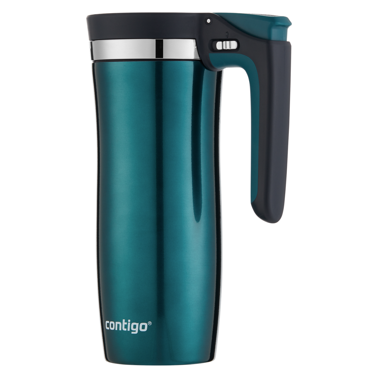 Contigo® Handled Stainless Steel Travel Mug with Easy-Clean AUTOSEAL® Lid | 16oz | Evergreen | Cup Holder