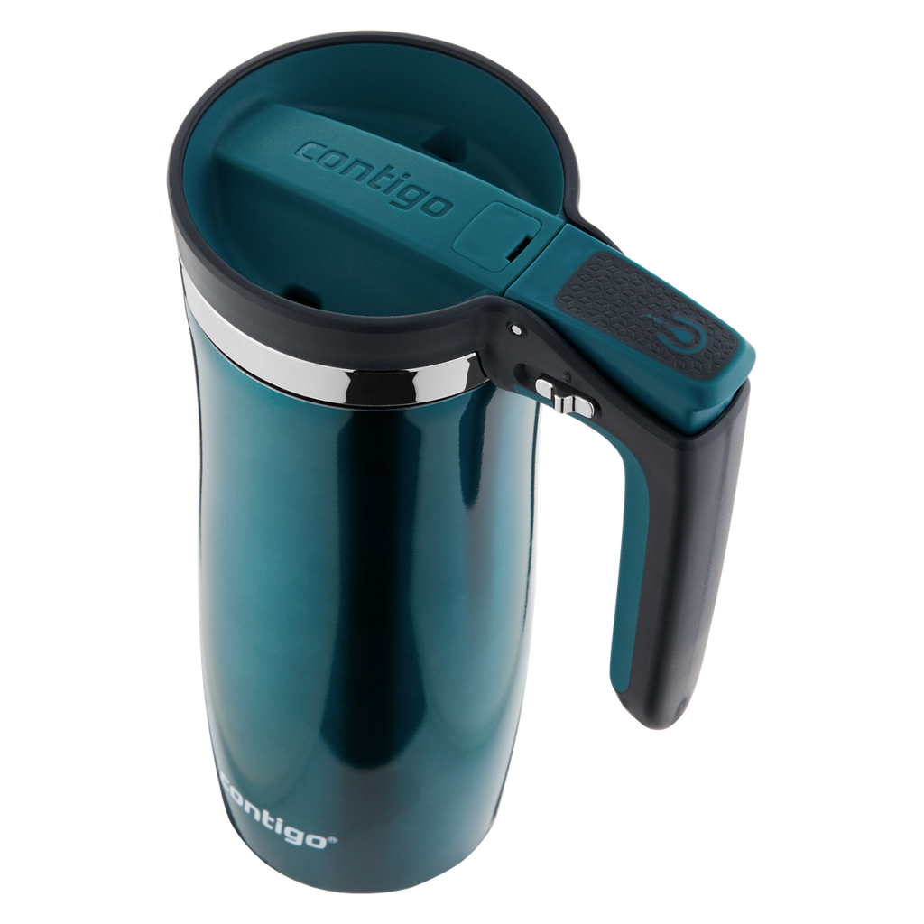 Contigo® Handled Stainless Steel Travel Mug with Easy-Clean AUTOSEAL® Lid | 16oz | Evergreen | Cup Holder