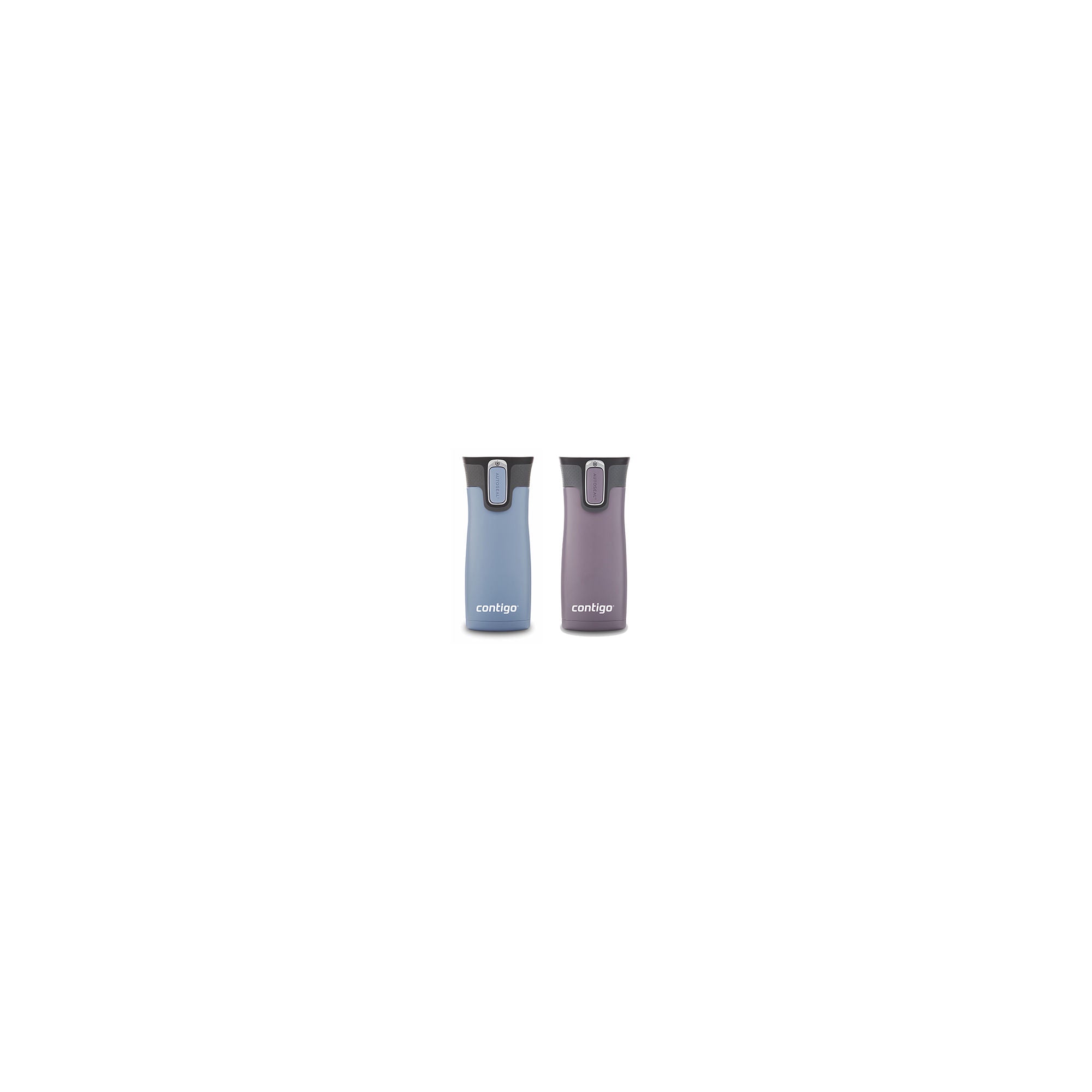 Contigo® West Loop 2.0 Stainless Steel Travel Mug with AUTOSEAL®Lid | 16oz | 2-Pack | Earl Grey & Dark Plum | Cup Holder