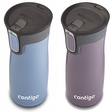 Contigo® West Loop 2.0 Stainless Steel Travel Mug with AUTOSEAL®Lid | 16oz | 2-Pack | Earl Grey & Dark Plum | Cup Holder