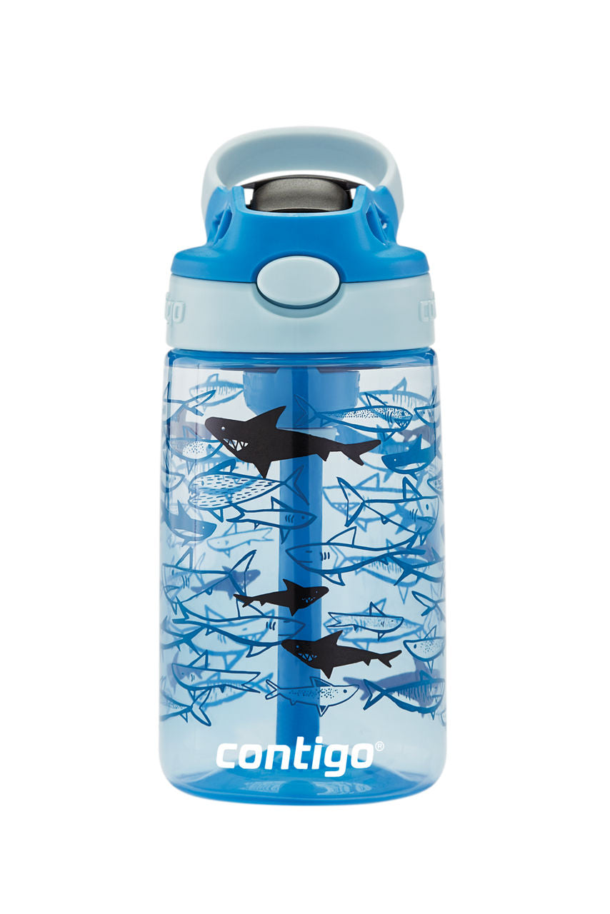 Contigo® Kids Straw Water Bottle with AUTOSPOUT® Lid | 14oz | Sharks