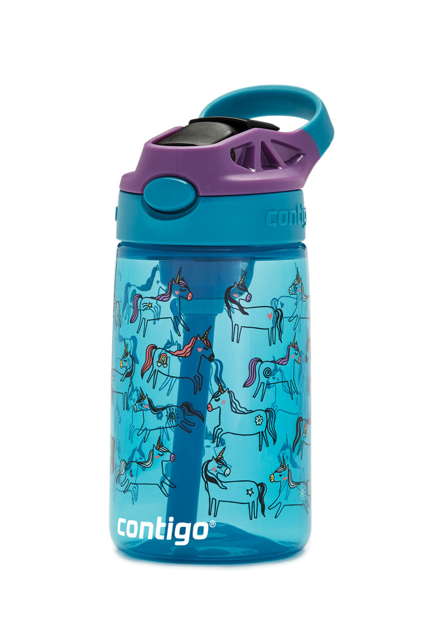 Contigo® Kids Straw Water Bottle with AUTOSPOUT® Lid | 14oz | Unicorns
