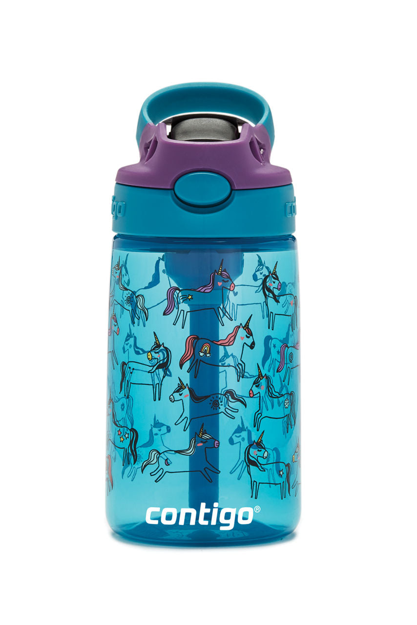 Contigo® Kids Straw Water Bottle with AUTOSPOUT® Lid | 14oz | Unicorns