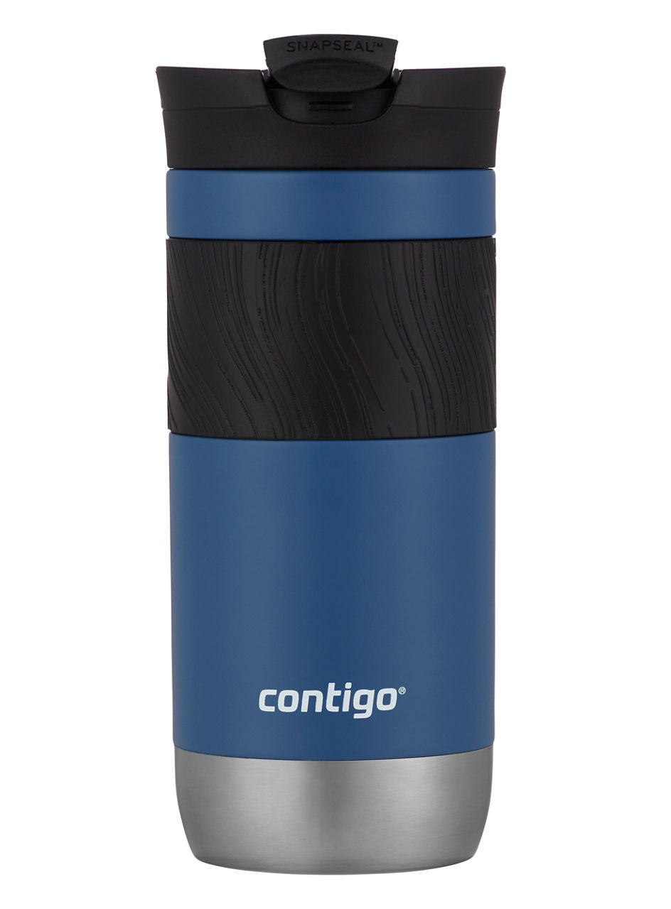 Contigo® Byron 2.0 Stainless Steel Travel Mug with SNAPSEAL™ Lid and Grip | 16oz | 2-Pack | Sake & Blue Corn | Cup Holder