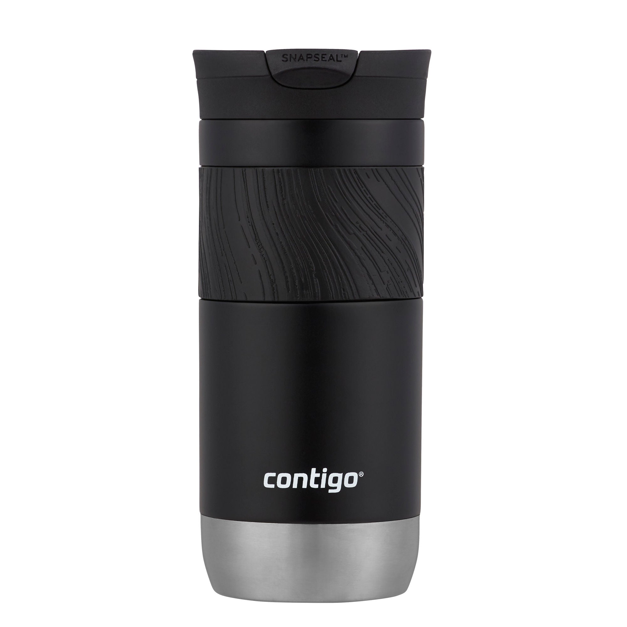 Contigo® Byron 2.0 Stainless Steel Travel Mug with SNAPSEAL™ Lid and Grip | 16oz | Licorice | Cup Holder