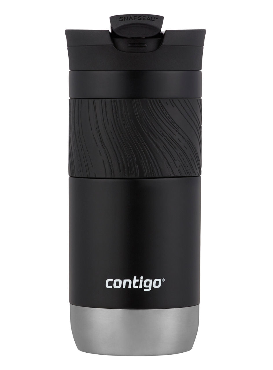 Contigo® Byron 2.0 Stainless Steel Travel Mug with SNAPSEAL™ Lid and Grip | 16oz | Licorice | Cup Holder