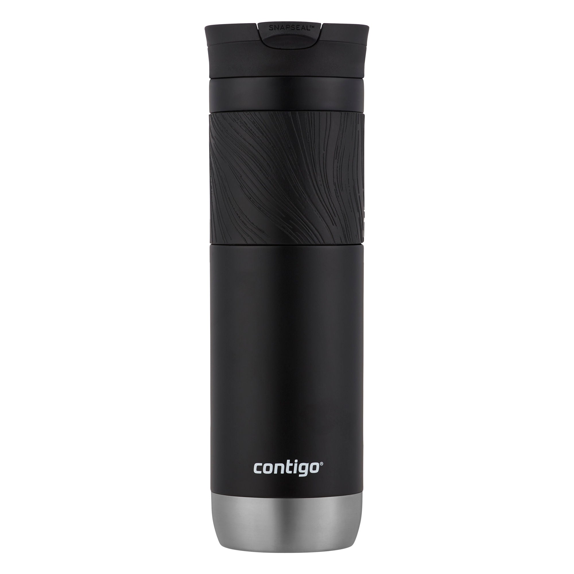 Contigo® Byron 2.0 Stainless Steel Travel Mug with SNAPSEAL™ Lid and Grip | 24oz | Licorice | Cup Holder