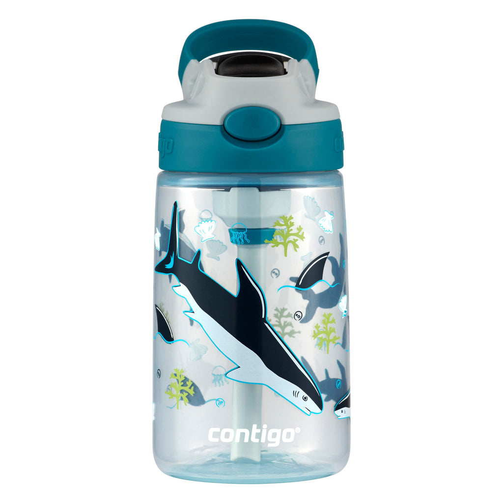 Contigo® Kids Straw Water Bottle with AUTOSPOUT® Lid | 14oz | Sharks 2
