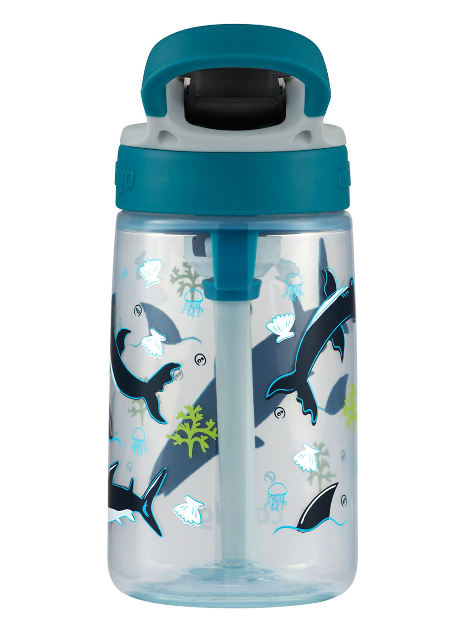 Contigo® Kids Straw Water Bottle with AUTOSPOUT® Lid | 14oz | Sharks 2