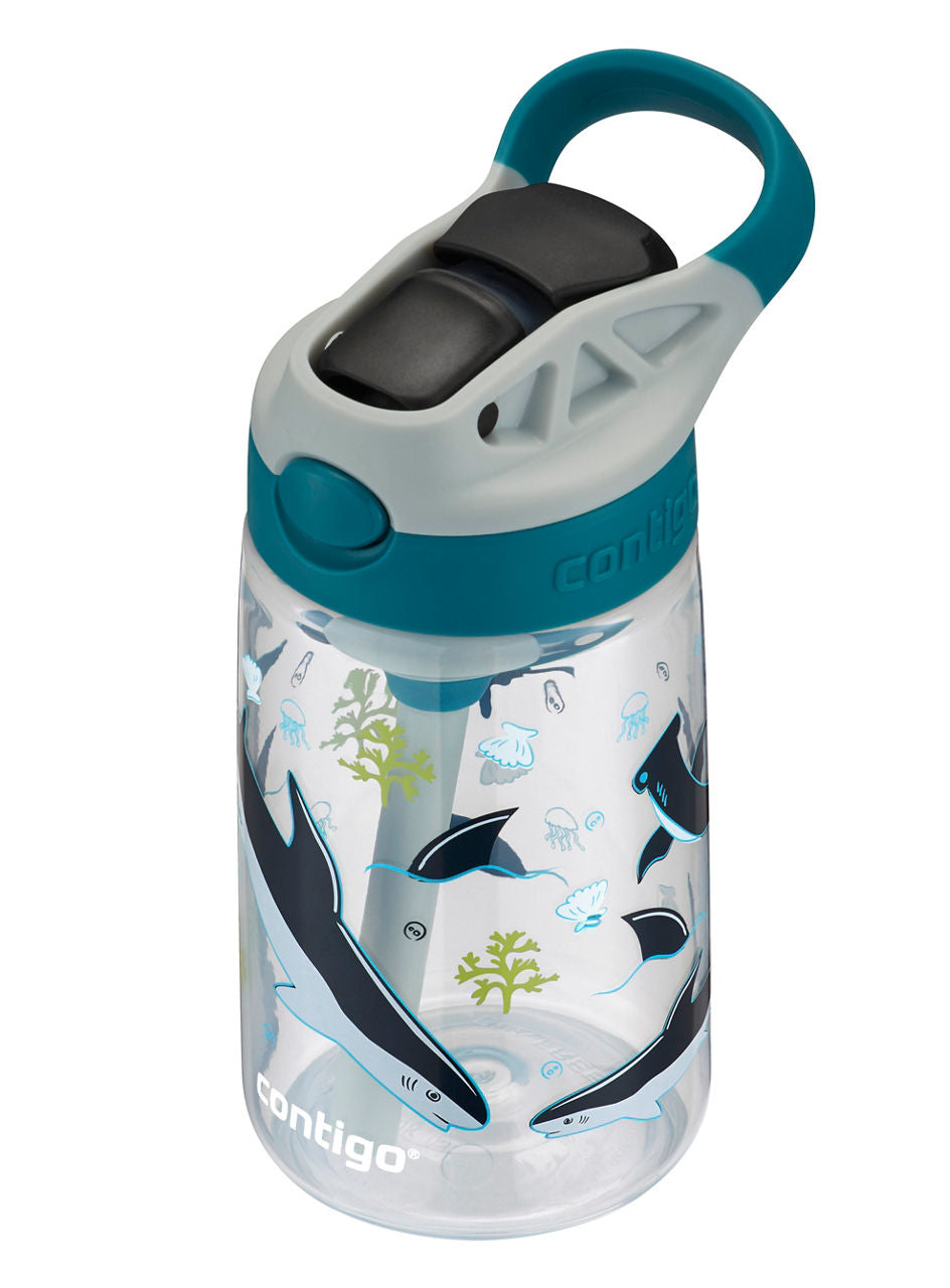 Contigo® Kids Straw Water Bottle with AUTOSPOUT® Lid | 14oz | Sharks 2