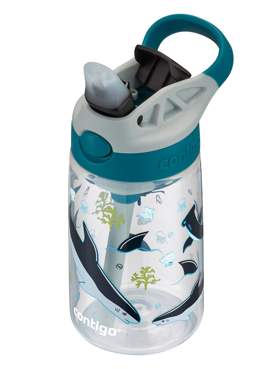 Contigo® Kids Straw Water Bottle with AUTOSPOUT® Lid | 14oz | Sharks 2