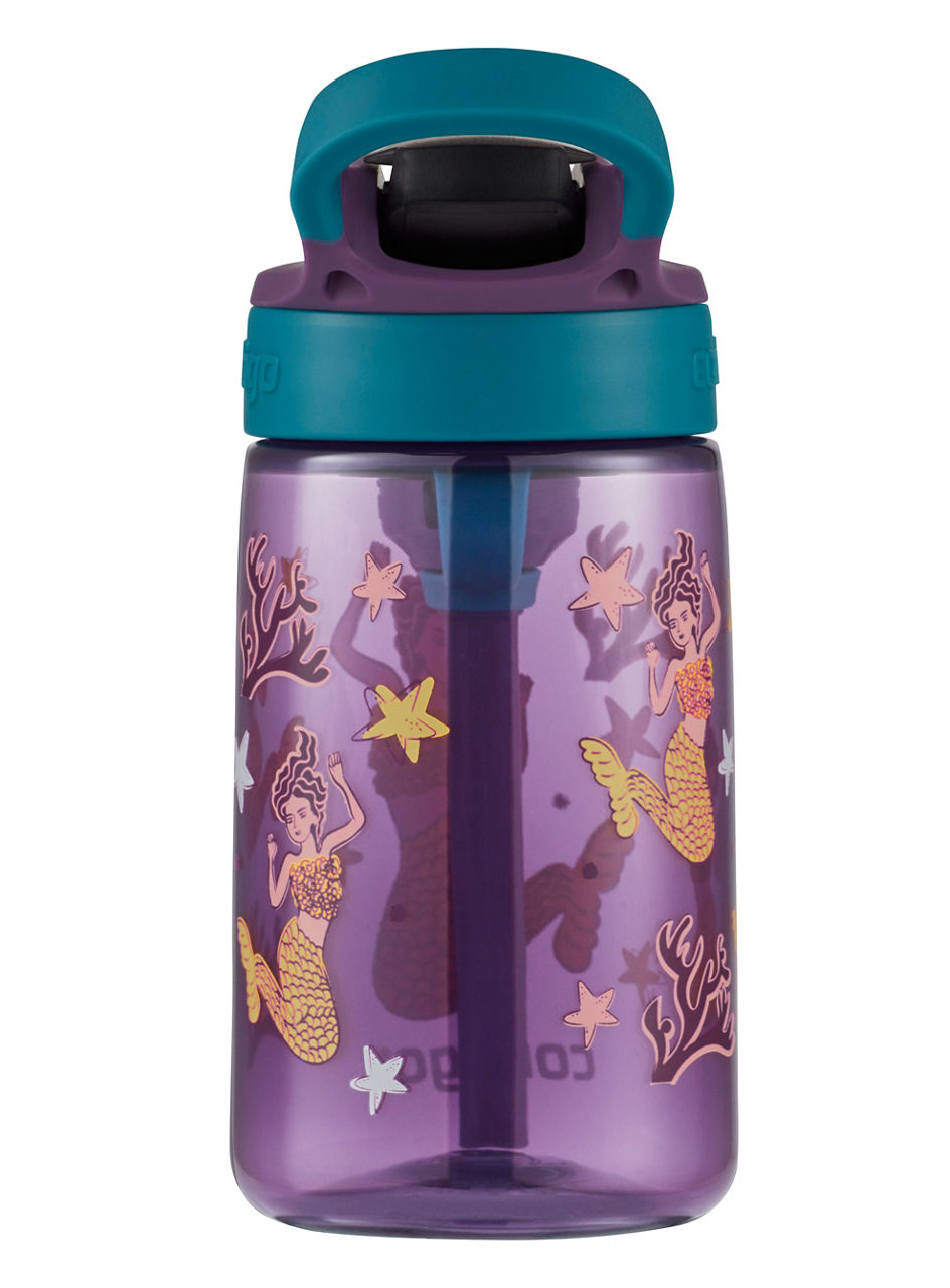 Contigo® Kids Straw Water Bottle with AUTOSPOUT® Lid | 14oz | Eggplant Mermaid