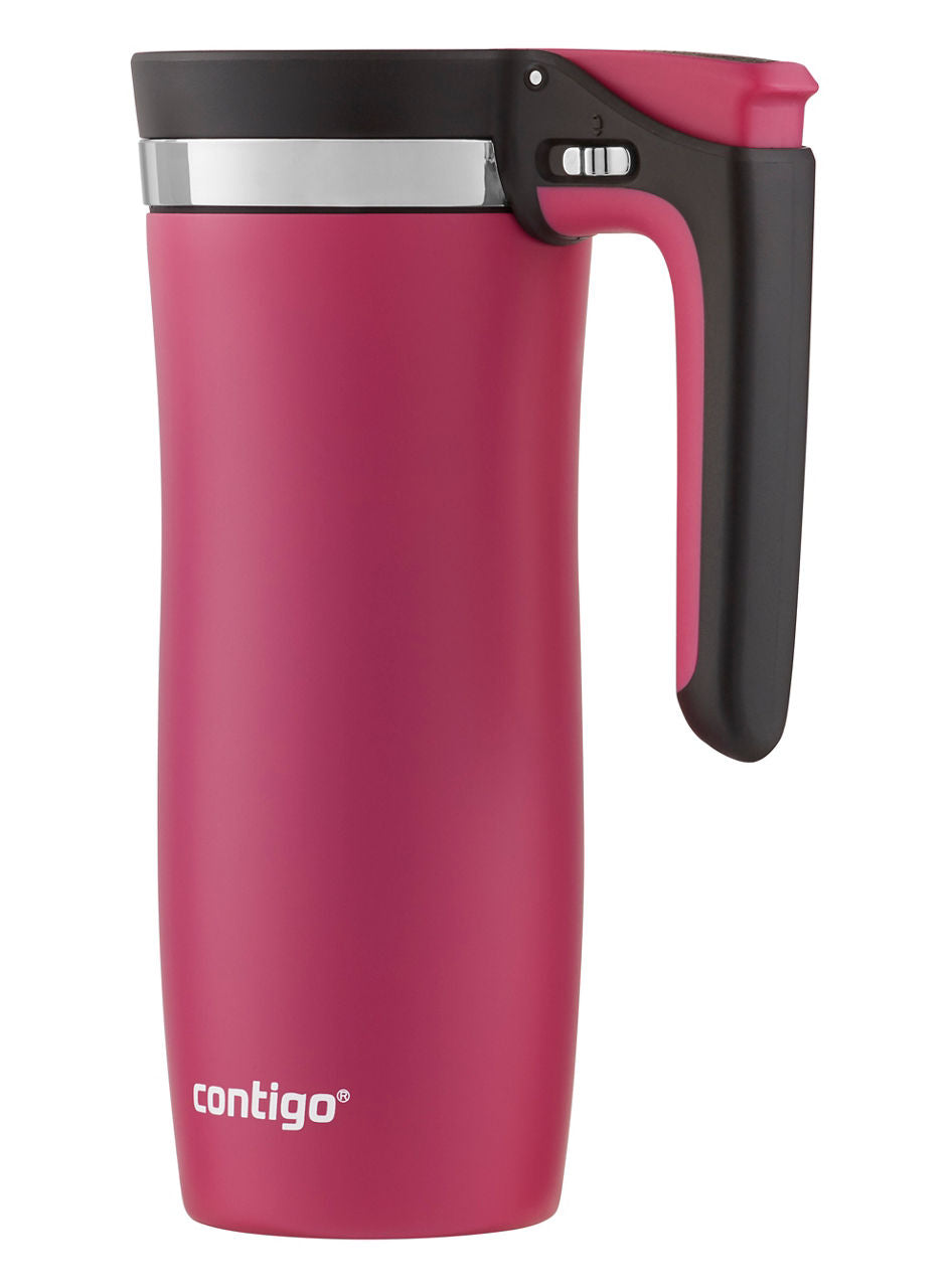 Contigo® Handled Stainless Steel Travel Mug with Easy-Clean AUTOSEAL® Lid | 16oz | Dragon Fruit | Cup Holder