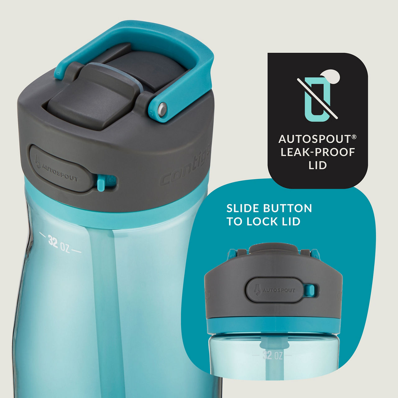 Contigo® Ashland 2.0 Water Bottle with AUTOSPOUT® Lid | 32oz | Juniper | Cup Holder