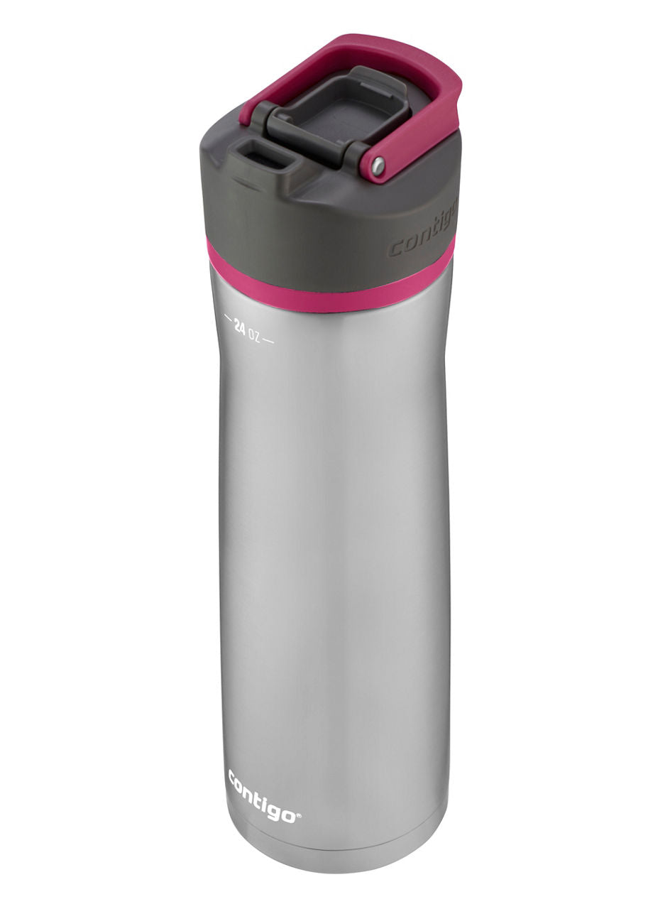 Contigo® Cortland Chill 2.0 Insulated Stainless Steel Water Bottle with AUTOSEAL® Lid | 24oz | Stainless Steel / Dragon Fruit | Cup Holder