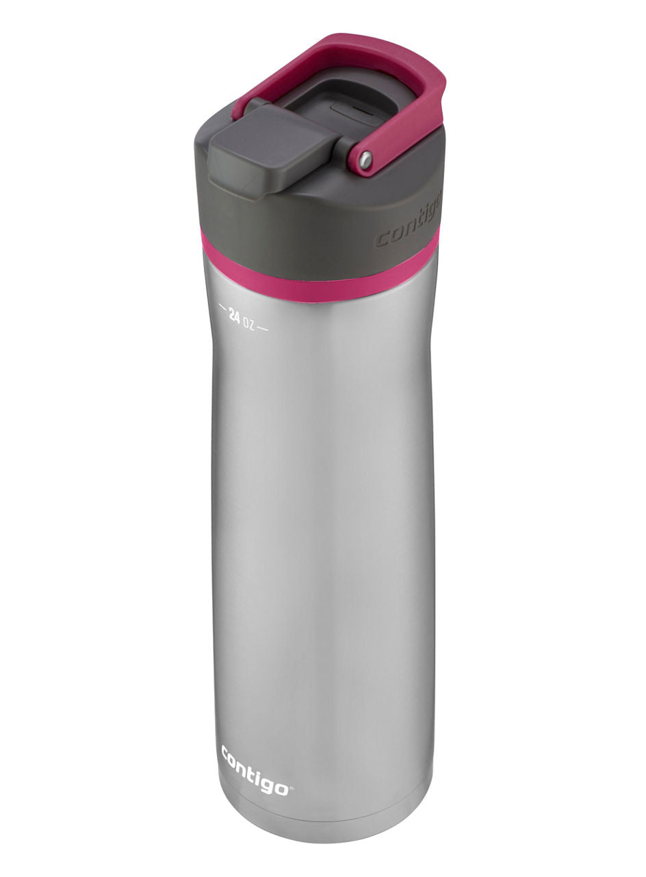 Contigo® Cortland Chill 2.0 Insulated Stainless Steel Water Bottle with AUTOSEAL® Lid | 24oz | Stainless Steel / Dragon Fruit | Cup Holder