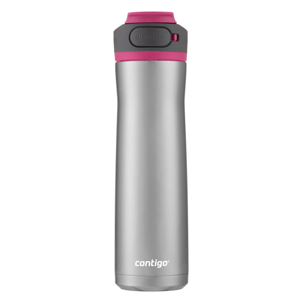 Contigo® Cortland Chill 2.0 Insulated Stainless Steel Water Bottle with AUTOSEAL® Lid | 24oz | Stainless Steel / Dragon Fruit | Cup Holder