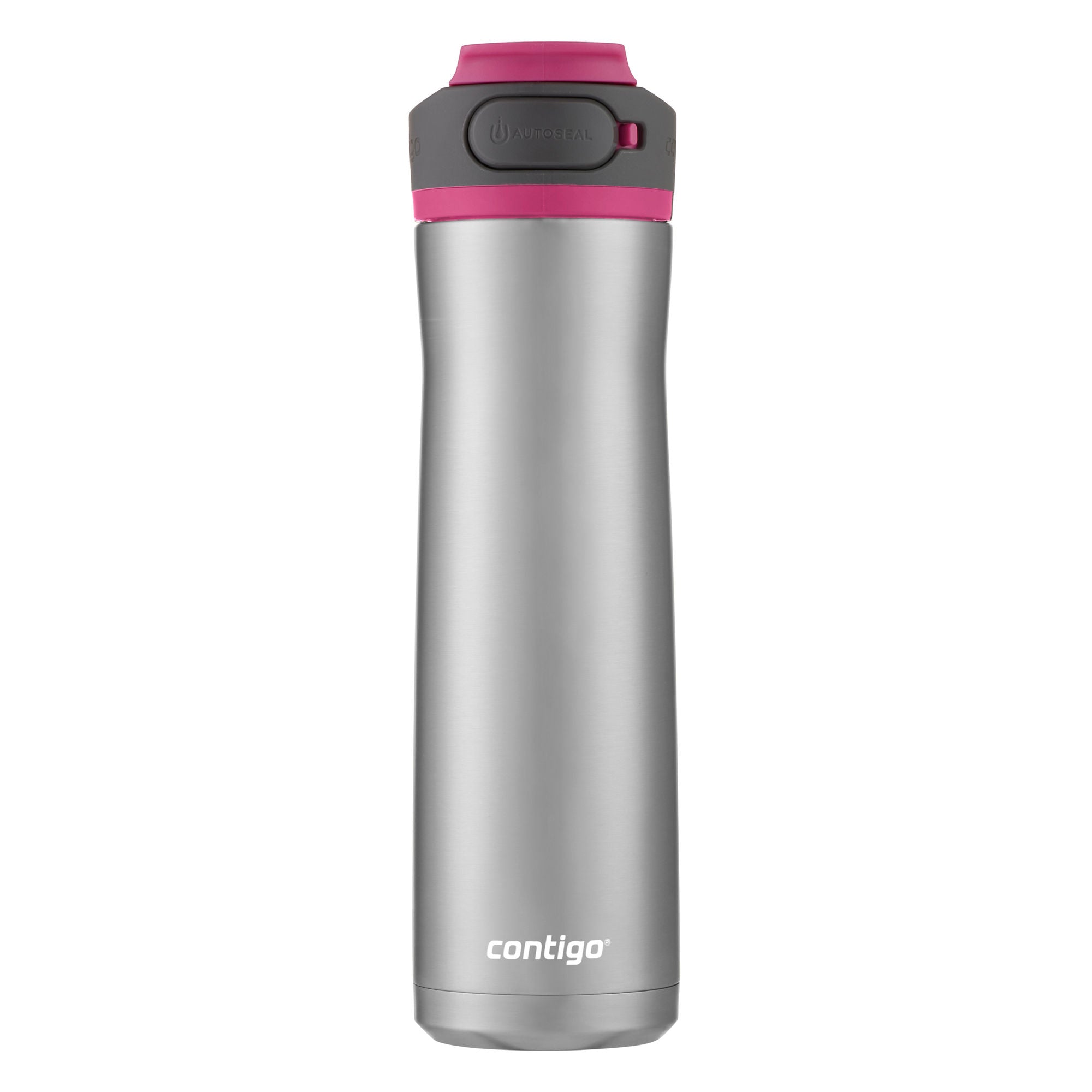 Contigo® Cortland Chill 2.0 Insulated Stainless Steel Water Bottle with AUTOSEAL® Lid | 24oz | Stainless Steel / Dragon Fruit | Cup Holder