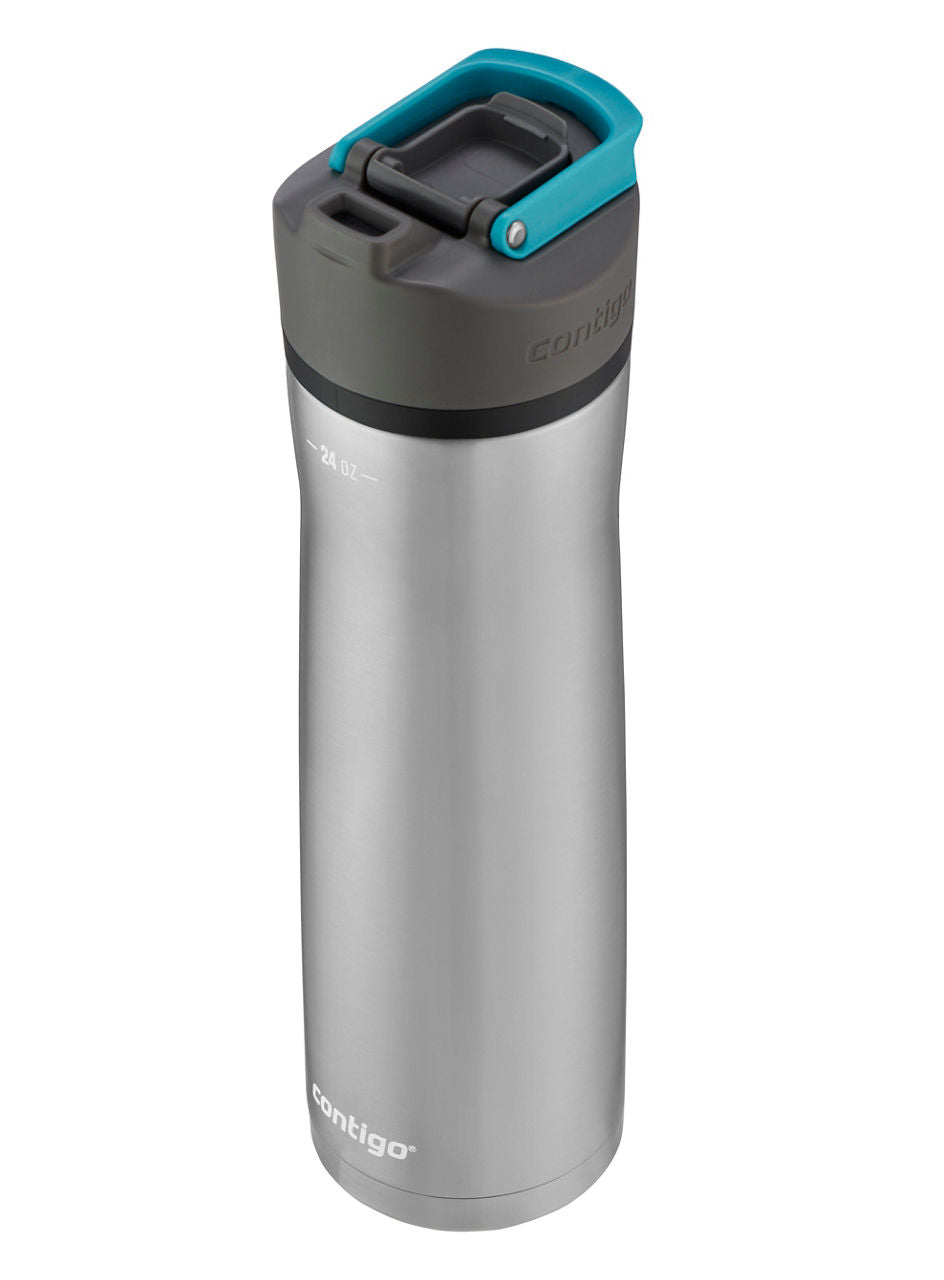 Contigo® Cortland Chill 2.0 Insulated Stainless Steel Water Bottle with AUTOSEAL® Lid | 24oz | Stainless Steel / Juniper | Cup Holder