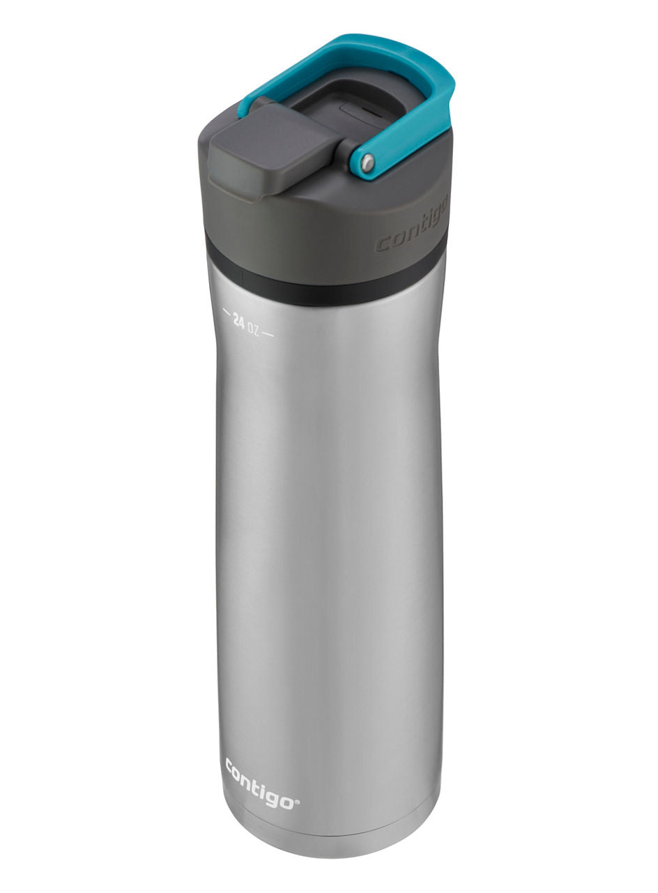 Contigo® Cortland Chill 2.0 Insulated Stainless Steel Water Bottle with AUTOSEAL® Lid | 24oz | Stainless Steel / Juniper | Cup Holder