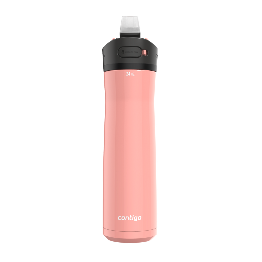 Contigo® Ashland Chill 2.0 Stainless Steel Water Bottle with AUTOSPOUT® Lid | 24oz | Pink Lemonade | Cup Holder