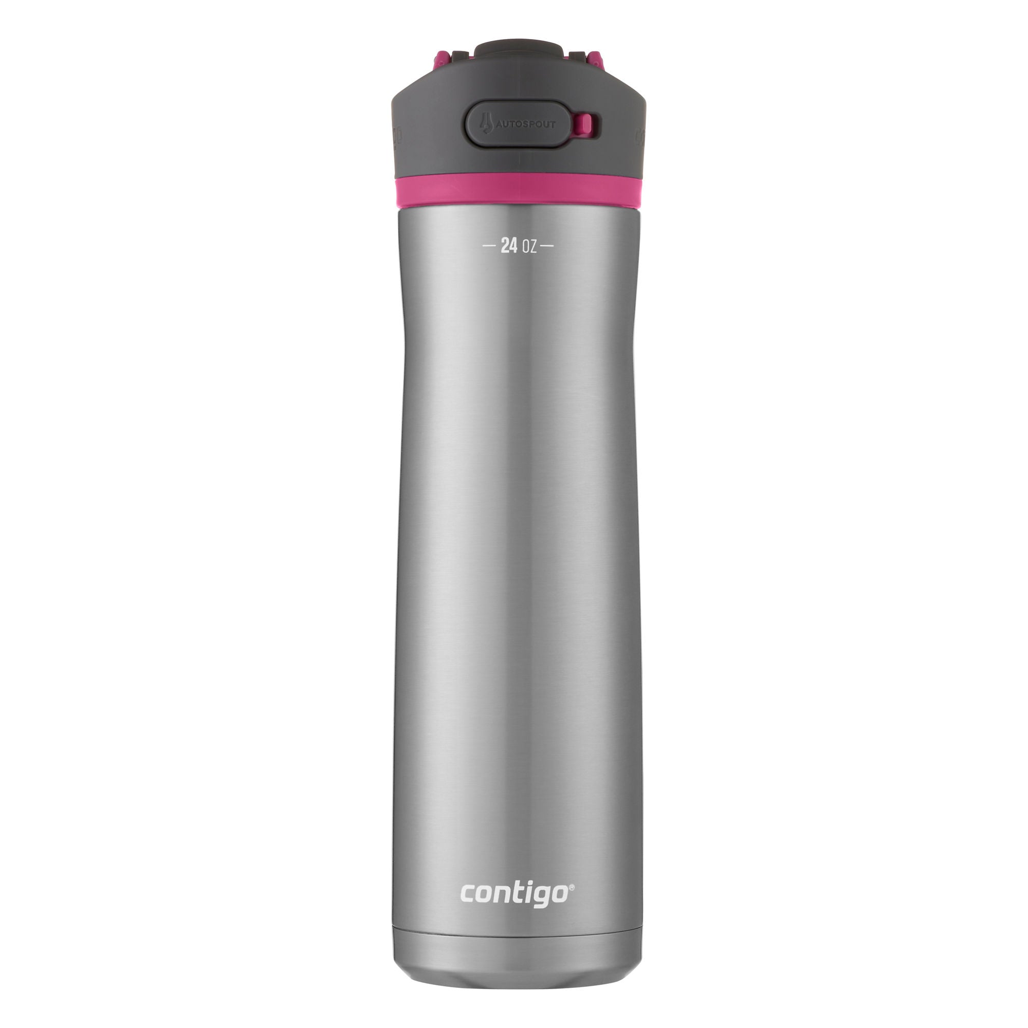Contigo® Ashland Chill 2.0 Stainless Steel Water Bottle with AUTOSPOUT® Lid | 24oz | Dragon Fruit Trim | Cup Holder
