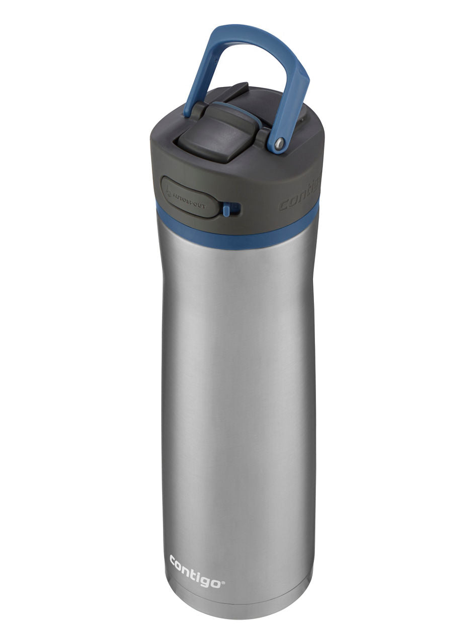 Contigo® Ashland Chill 2.0 Stainless Steel Water Bottle with AUTOSPOUT® Lid | 24oz | Blue Corn Trim | Cup Holder