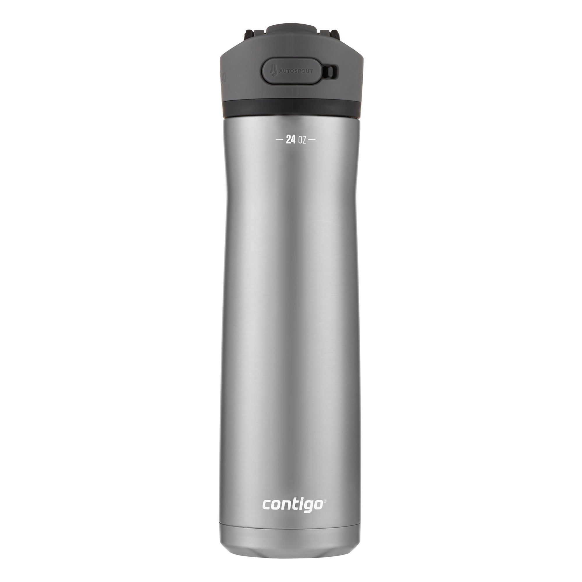 Contigo® Ashland Chill 2.0 Stainless Steel Water Bottle with AUTOSPOUT® Lid | 24oz | Licorice Trim | Cup Holder