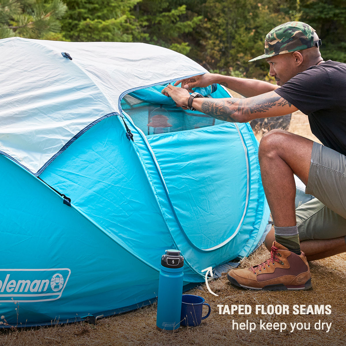 Coleman 2-Person Camp Burst™ Pop-Up Tent | 7'6 | Scuba Blue