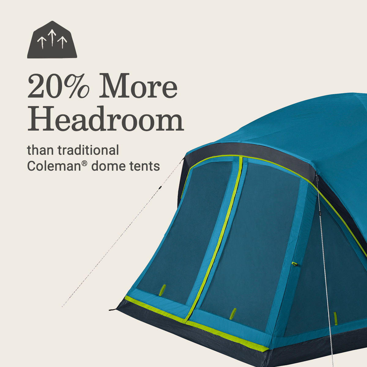 Coleman Skydome™ 6-Person Screen Room Camping Tent with Dark Room™ Technology | 10 x 12'6" with 6'center height
