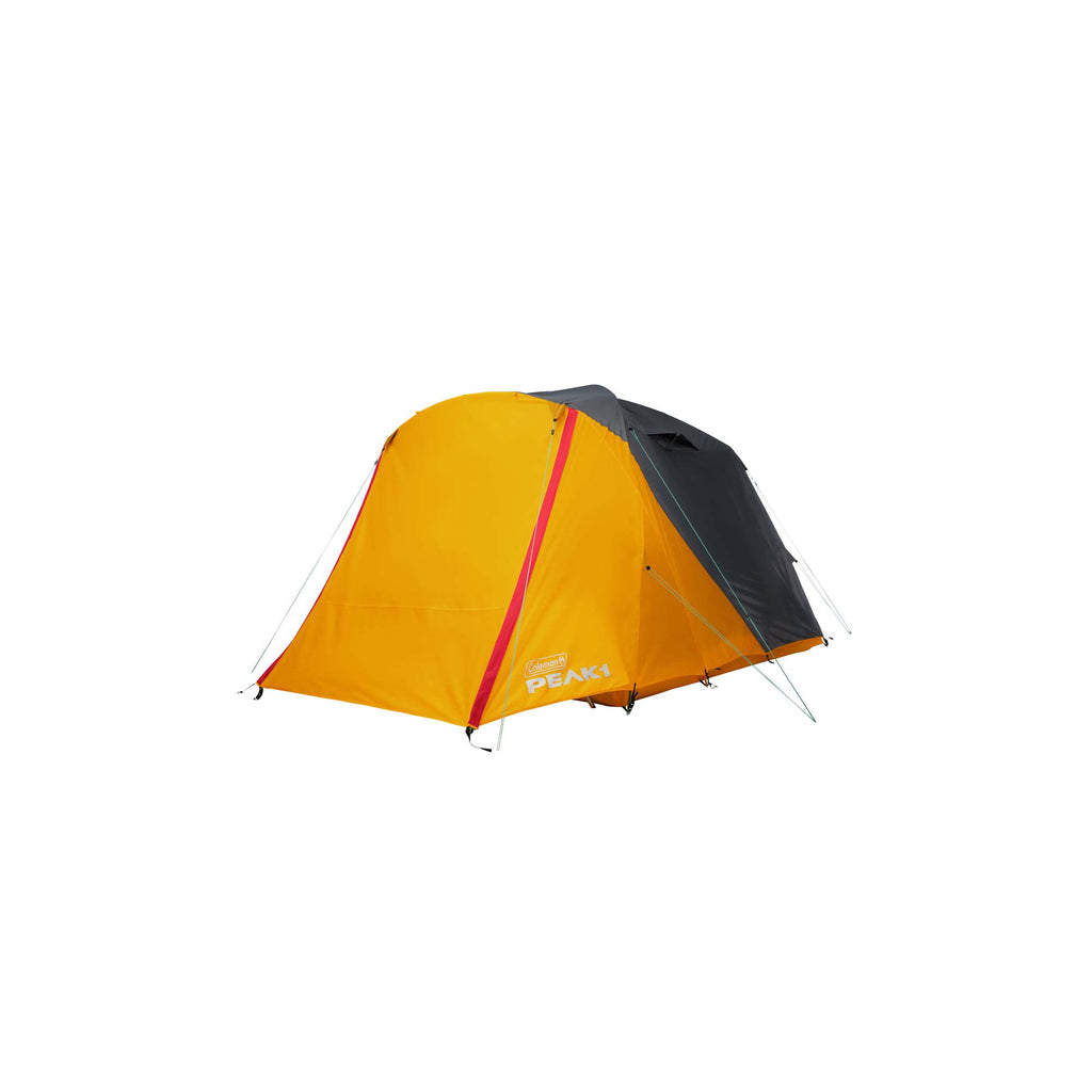 Coleman PEAK1™ 6-Person Dome Tent? | Trail Weight 12 lbs. 10.9 oz.??; Packed Weight 15 lbs. 8.7 oz.; LWH 120” x 100” x 72”?? | Marigold & Dark Stone