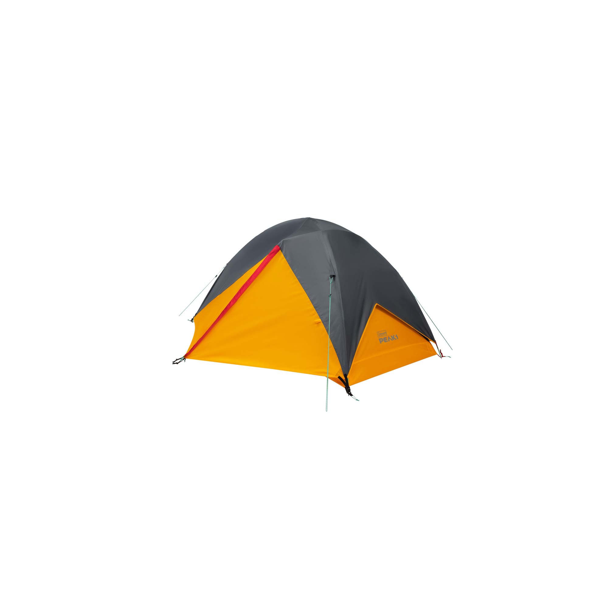 Coleman PEAK1™ 2-Person Backpacking Tent? | Trail Weight 4 lbs. 15.4 oz.??; Packed Weight 6 lbs. 1 oz.; LWH 88” x 52” x 42”?? | Marigold & Dark Stone