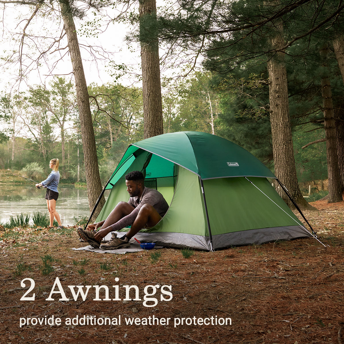 Coleman Sundome® 2-Person Camping Tent | 5 x 7 ft. with 4 ft. center height | Spruce Green