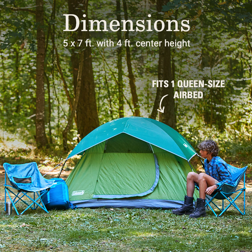 Coleman Sundome® 2-Person Camping Tent | 5 x 7 ft. with 4 ft. center height | Spruce Green
