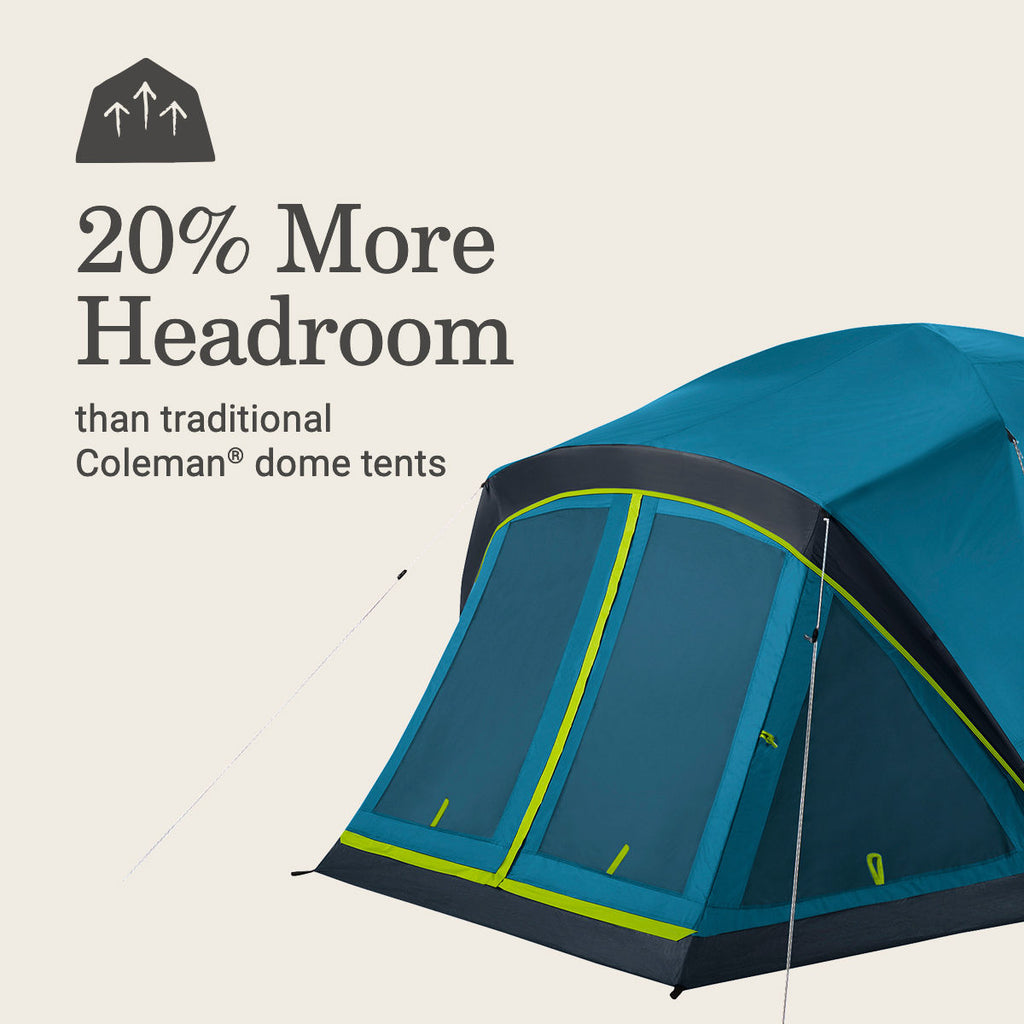 Coleman Skydome™ 4-Person Screen Room Camping Tent with Dark Room™ Technology | 8 x 10'6" with 4'8" center height
