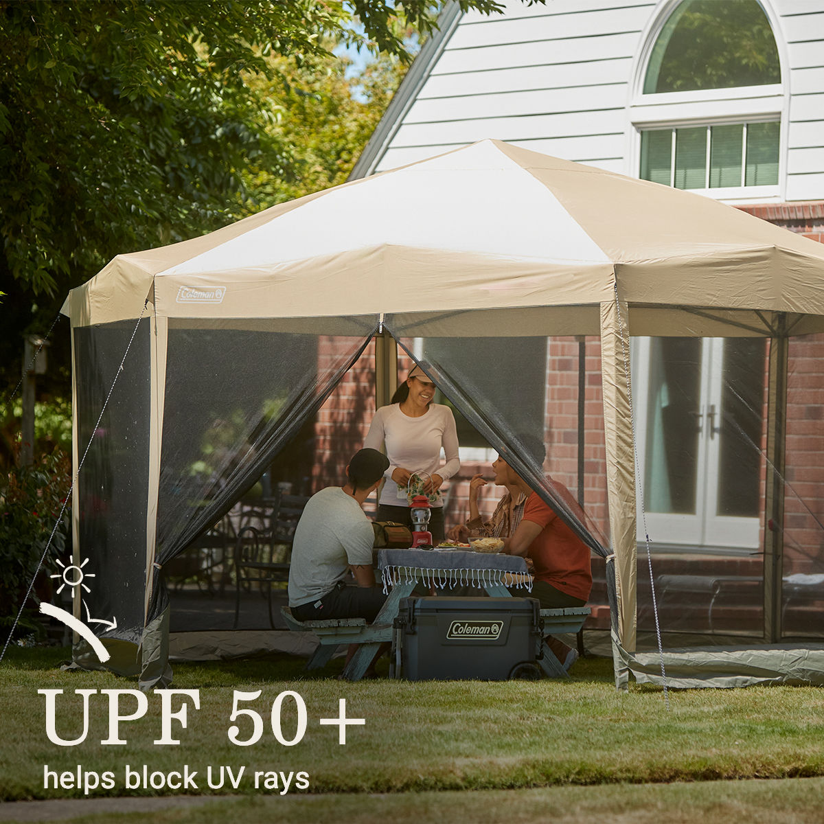 Coleman Back Home™ 15 x 13 Screen Canopy Tent | Light Oak